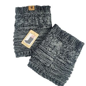 BearPaw NWT Charcoal Gray Knit Boot Toppers Womens One Size Fits Most  Cozy Warm